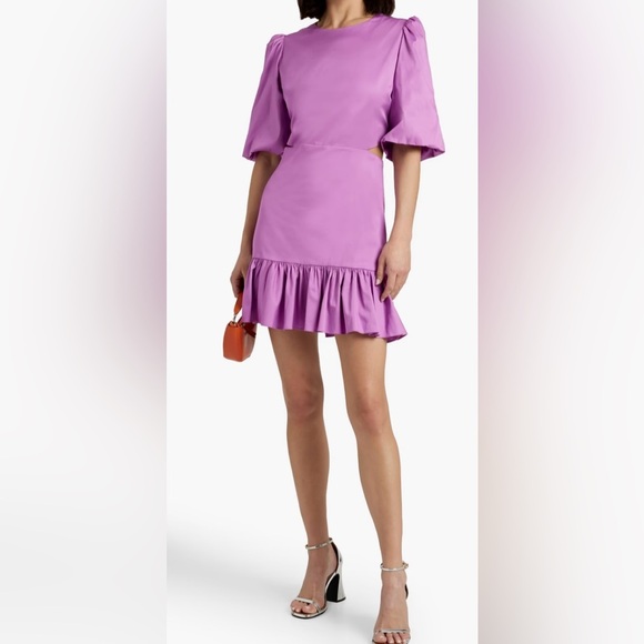 Veronica Beard Dresses & Skirts - Veronica Beard Iker Cutout Ruffled Cotton-Blend Poplin Mini Dress Size 6